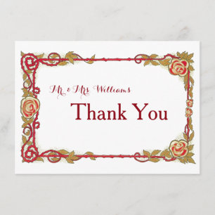  Roos Gepersonaliseerd Dank u Bedankkaart