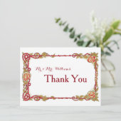 Roos Gepersonaliseerd Dank u Bedankkaart (Staand voorkant)