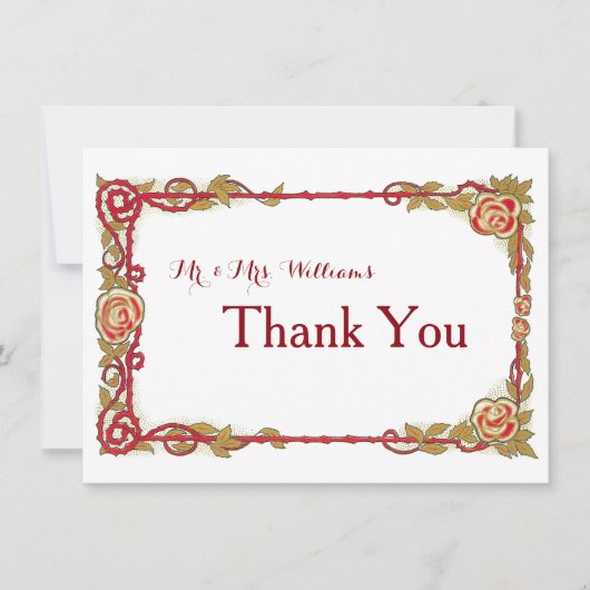 Roos Gepersonaliseerd Dank u Bedankkaart (Voorkant)