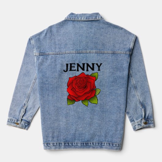 ROOS GEPERSONALISEERDE CUSTOM JEAN DENIM JAS JACKET (Achterkant)