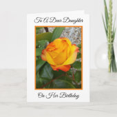 Roos Gepersonaliseerde Dochter Verjaardag Kaart (Voorkant)