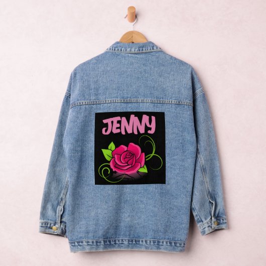 ROOS GEPERSONALISEERDE jean Denim jas Denim Jacket (Hangar)