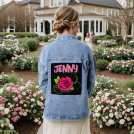 ROOS GEPERSONALISEERDE jean Denim jas Jacket