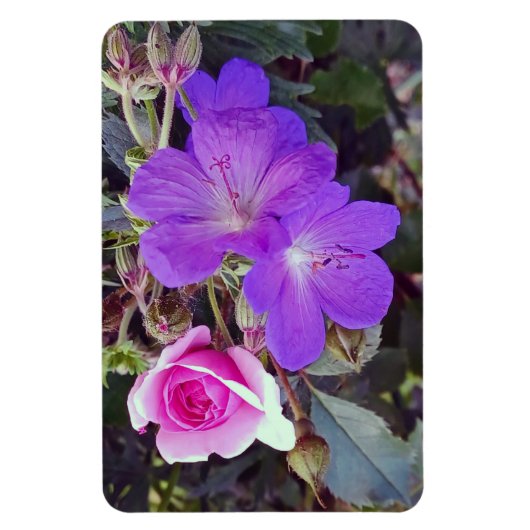 Roos & Geranium Grote gepersonaliseerde fotomagnee Magneet (Verticaal)