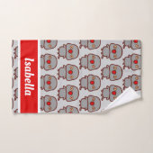Roos geringde parkiet / grijs vrouw handdoek (Handdoek)