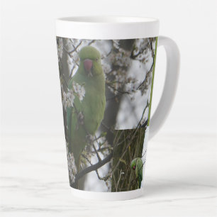Roos geringde parkiet in Blossom Tree Latte Mok