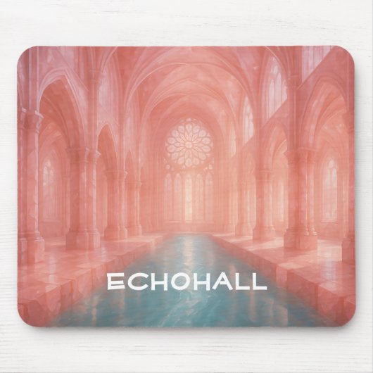 Roos getinte kathedraal zwembad Mousepad Muismat (Voorkant)