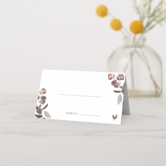 Roos Gevouwen Trouwplaats Kaart Met Kippenmaaltijd Plaatskaartje (Voorkant)