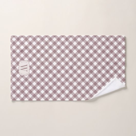  Roos Gingham Familie Monogram Boerderij Bad Handdoek (Handdoek)