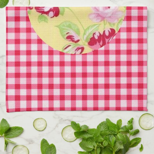 Roos Gingham Kitchen Towel Theedoek (Gevouwen)