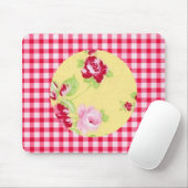 Roos Gingham Mousepad Muismat (Met muis)