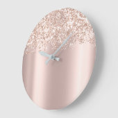 Roos Girly Glam Spark Glitter Drip Blush Glitter Grote Klok (Hoek)