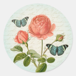  roos girly sticker w / vlinders