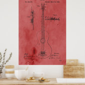  Roos gitaarpatent Poster (Keuken)