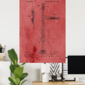  Roos gitaarpatent Poster (Thuiskantoor)