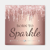 Roos Glam drogen Glitter voor de sluiting Magneet (Voorkant)