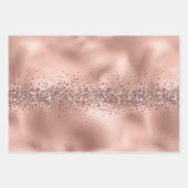 Roos Glam Gold Glitzy Sparkle Glitter    Inpakpapier Vel (Voorkant)