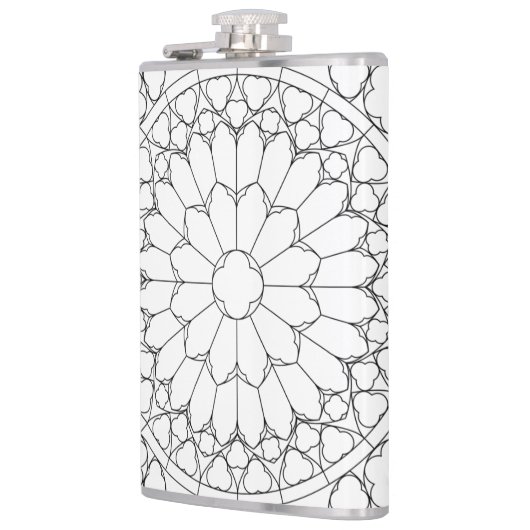 Roos Glas in lood Heupfles (Links)