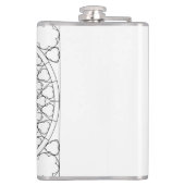 Roos Glas in lood Heupfles (Achterkant)