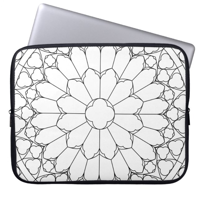 Roos Glas in lood Laptop Sleeve (Voorkant)