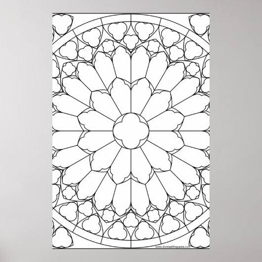Roos Glas in lood Poster (Voorkant)