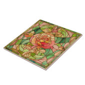  Roos Glas in lood stijl Tegeltje (Zijkant)