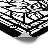 Roos Glas in lood Venster Kleurplaat Poster (Hoek)