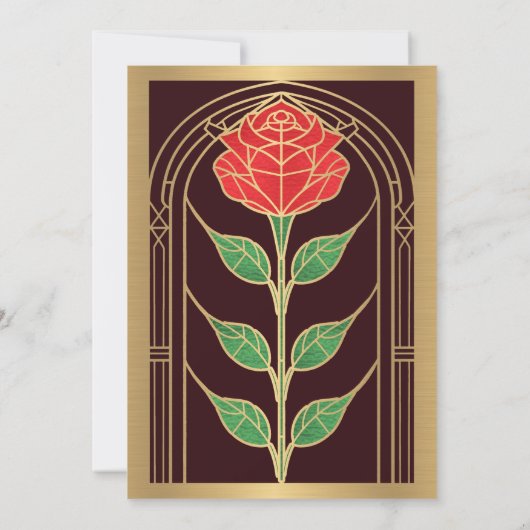  Roos Glas in lood Victoriaans bruiloft Kaart (Achterkant)