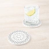 Roos Glas in lood Zandsteen Onderzetter (Zijkant)