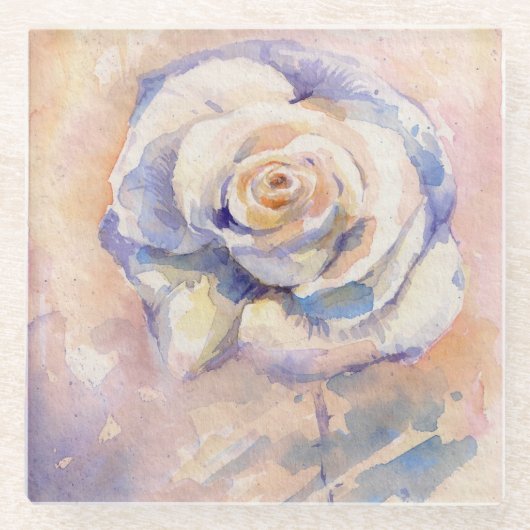 Roos Glazen Onderzetter (Voorkant)