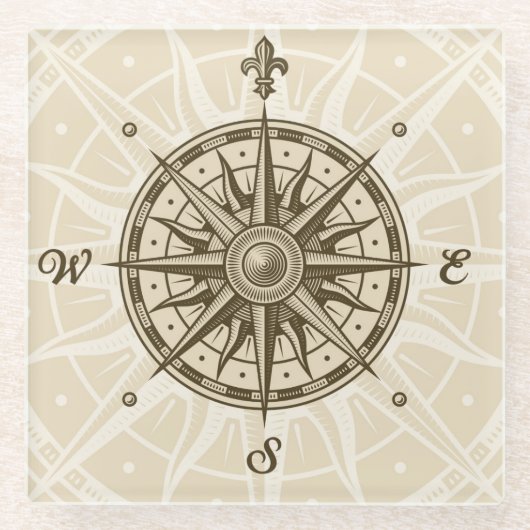  Roos Glazen Onderzetter (Voorkant)