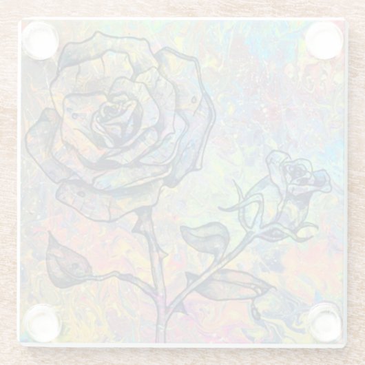 Roos Glazen Onderzetter (Achterkant)