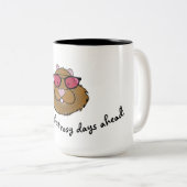 Roos glazen rosy dagen Groundhog Day Tweekleurige Koffiemok (Voorkant rechts)