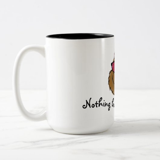 Roos glazen rosy dagen Groundhog Day Tweekleurige Koffiemok (Links)