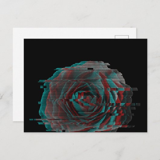 Roos Glitch Briefkaart (Voorkant / Achterkant)