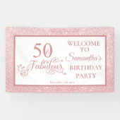 Roos Glitter 50th Birthday Party 50 Fabulous Spandoek (Horizontaal)