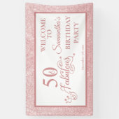 Roos Glitter 50th Birthday Party 50 Fabulous Spandoek (Verticaal)