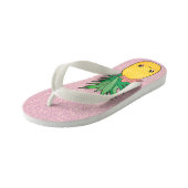 Roos Glitter Beach Kawaii Pineappelfruit Kinder Teenslippers (Schuin)