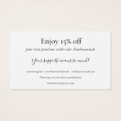 Roos Glitter Bedankt voor de Korting Aankoop  Visitekaartje (Achterkant)