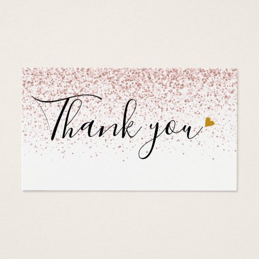 Roos Glitter Bedankt voor de Korting Aankoop  Visitekaartje (Voorkant)