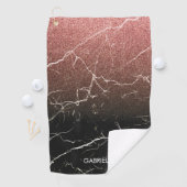 Roos Glitter Black Marmer Golfhanddoek (Insitu)