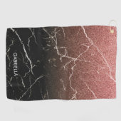 Roos Glitter Black Marmer Golfhanddoek (Horizontaal)