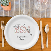 Roos glitter BSN Verpleegkundige afstuderen pinnin Papieren Bordje