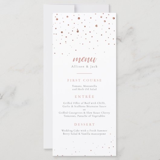 Roos Glitter Classic Wedding Menu (Voorkant)
