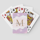 Roos Glitter Drift Gepersonaliseerd Monogram en na Pokerkaarten (Achterkant)