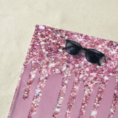 Roos Glitter Drift Gepersonaliseerd Monogram en na Strandlaken (In situ)