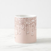 Roos Glitter Drijft kristallen Poeder Roze Naam Me Koffiemok (Center)