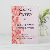 Roos glitter elegant zoete zestien verjaardag kaart (Staand voorkant)