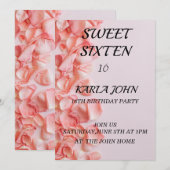 Roos glitter elegant zoete zestien verjaardag kaart (Voorkant / Achterkant)