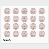 Roos Glitter en Gold Heart - Hartelijk dank Ronde Sticker (Vel)